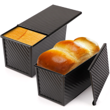 Brotbackform, 2er-Pack, antihaftbeschichtet, mit Deckel, Toastbox-Formabdeckung aus Karbonstahl für Backgeschirr