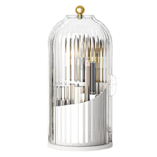360  drehbarer Make-up-Pinselhalter mit Deckel, luxuriöser Kosmetik-Organizer, Aufbewahrungsbox für Lippenstift, Augenbrauenstift, A
