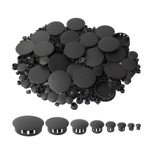 320 tappi per fori di scarico, copriforo a scatto, copriforo decorativi per mobili da cucina (nero)