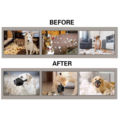 Dog Muzzle, Prevent Biting, Barking and Chewing Adjustable Breathable Mesh Soft Fabric Muzzle Allows Panting 18-24cm 2