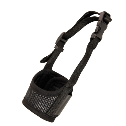 Dog Muzzle, Prevent Biting, Barking and Chewing Adjustable Breathable Mesh Soft Fabric Muzzle Allows Panting 18-24cm