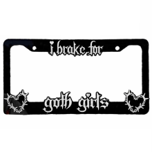 Cornice decorativa per targa nera, freno per ragazze gotiche, auto portatile, amante delle auto