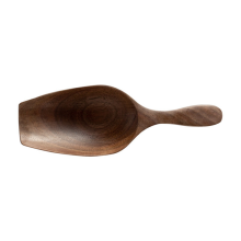 Cuchara de madera maciza para granos de café, pala de nogal negro, para excavar té, de madera