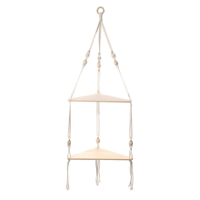 Estantes con estante de madera, 1 pieza, hechos a mano para colgar plantas y decoración, hermosa cuerda de macramé.