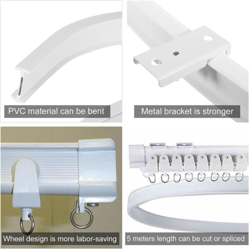 5 Metre Bendable Ceiling Curtain Rail, Flexible Accessories, Curved Rail 1