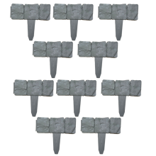 Valla de jardín de imitación de piedra con insertos de plástico para jardinería pastoral.