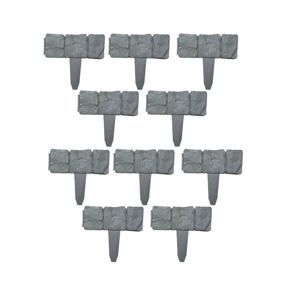 Exogio Imitation Stone Garden Fence Plastic Inserted Pastoral Gardening Grass