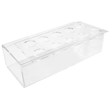 Centrotavola floreale rettangolare in acrilico trasparente per tavolo da pranzo, lungo 9,8 pollici, decorativo, moderno