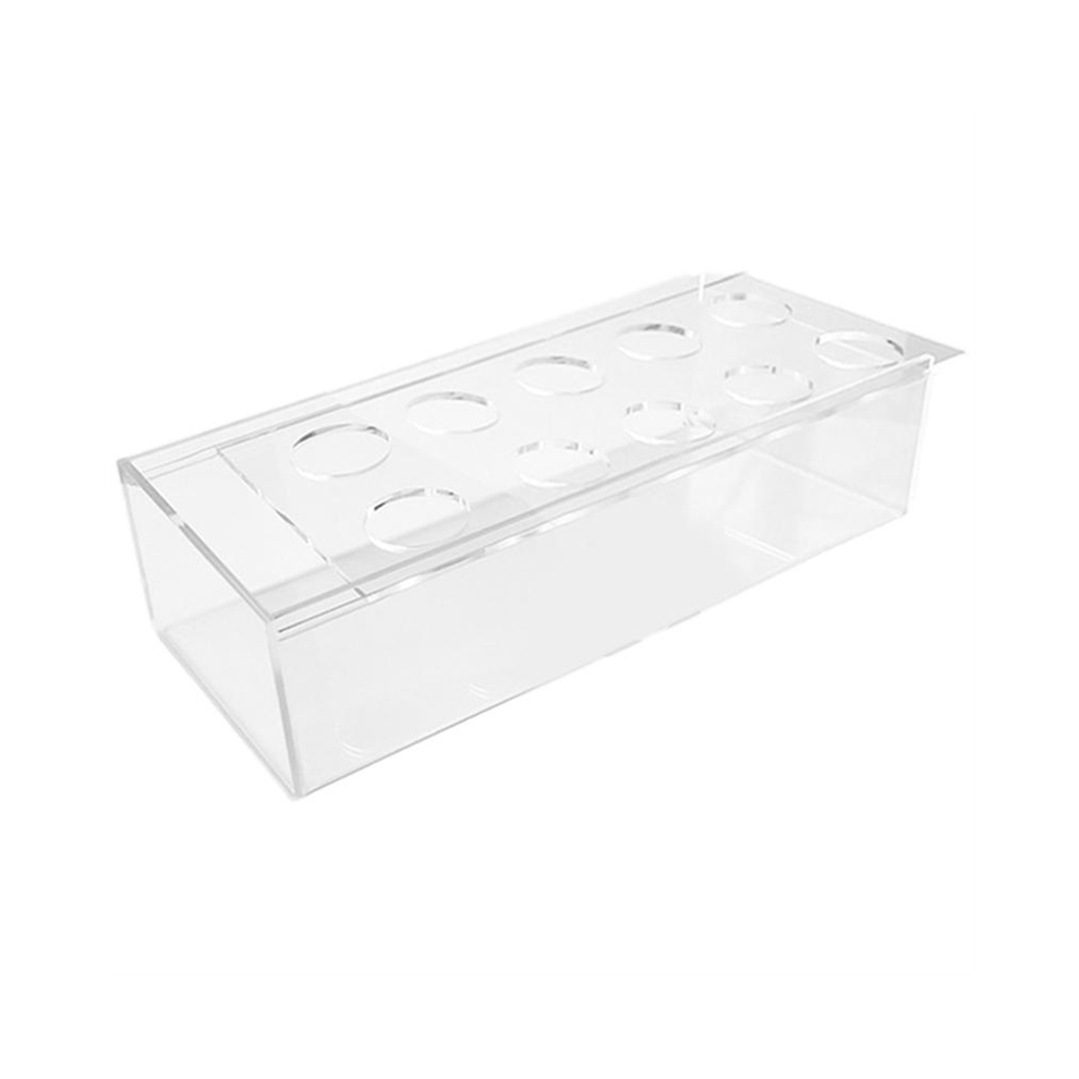 Exogio Clear Acrylic Flower Vase Rectangular Floral Centerpiece For Dining Table 9.8 Inch Long Rectangle Decorative Modern