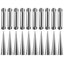 Juego de moldes para hornear cannoli, juego de cuernos de crema, moldes de tubo de acero inoxidable, cono