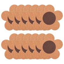 12er-Pack 3/8 Zoll dicke Korkuntersetzer, 4 Zoll große, saugfähige, natürliche Tassenuntersetzer in Blumenform, hitzebeständig