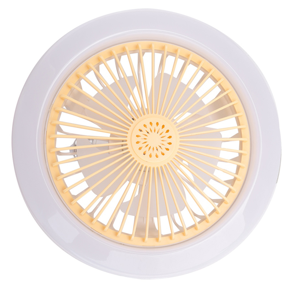 E27 Ceiling Fan With S,Enclosed Low ,Hidden Electric Gimbal Lamp Holder( Color) Light/Cream 4852799958378