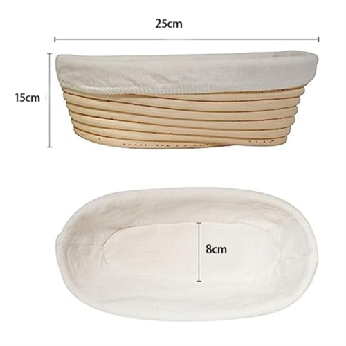1Pcs Bread Baking, Oval Fermentation Basket, with Flour Mixer Accessories, Used for Kitchen Making Tools 2