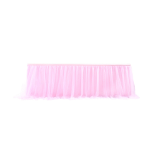 Gonna da tavolo in tulle, decorazione rosa per compleanno, matrimonio, torta, dessert (8 piedi)