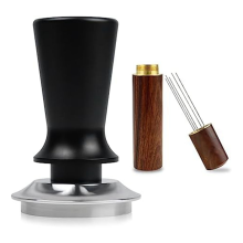 Espresso Tamper 51mm & Stirrer, Tamper, Calibrated Spring Loaded Hand Stainless Steel Base