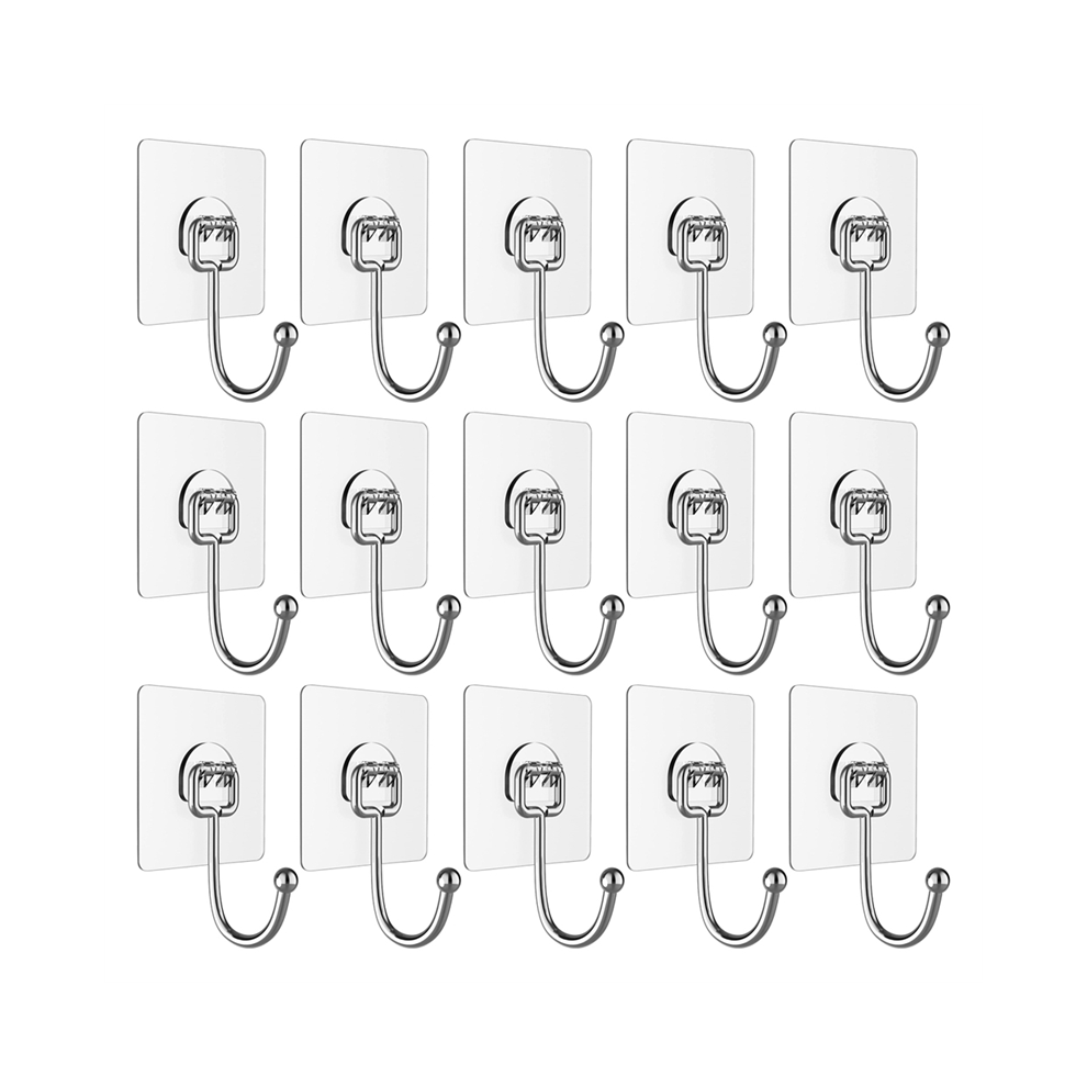 Adhesive Hooks for Hanging Heavy Duty Wall Towel Hook, Waterproof Transparent Bathroom Shower Kitchen-image-OPC-PJSC6QF-NEW