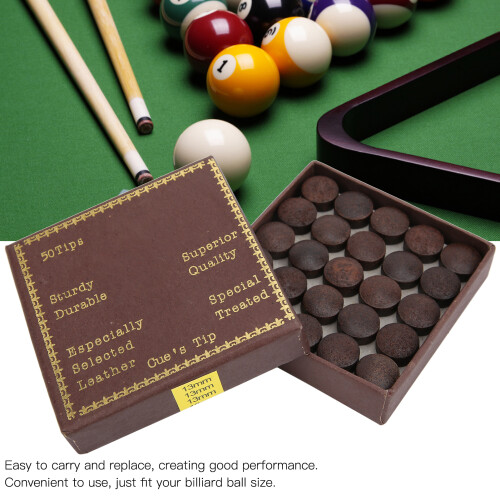 13MM 50 Stück/Box Neun Ball Queue Spitzen Pool Billard Queue Spitzen Ersatz Billardzubehör 2
