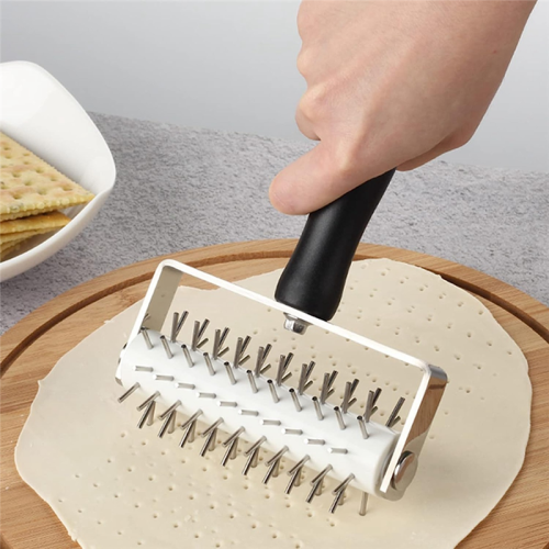 Pizza Dough Roller Stainless Steel, Pin Puncher Hole Maker with Plastic Handle, Docking Tool 2