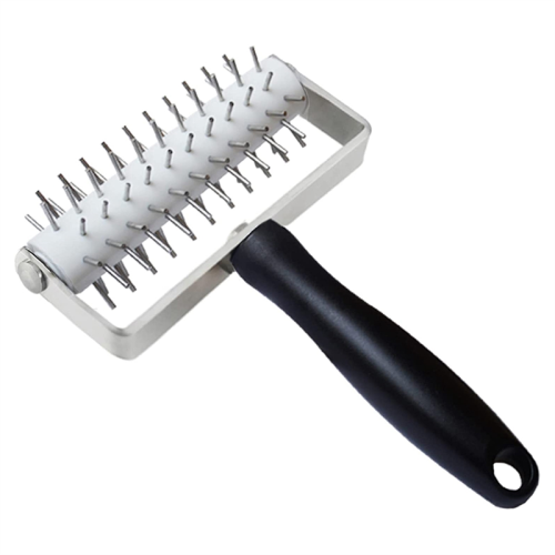 Pizza Dough Roller Stainless Steel, Pin Puncher Hole Maker with Plastic Handle, Docking Tool