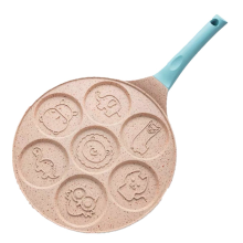 Frying Mould Seven-Hole Breakfast Pan Animal Face Multi-Function Wheel Pancake Small Egg Dumpling