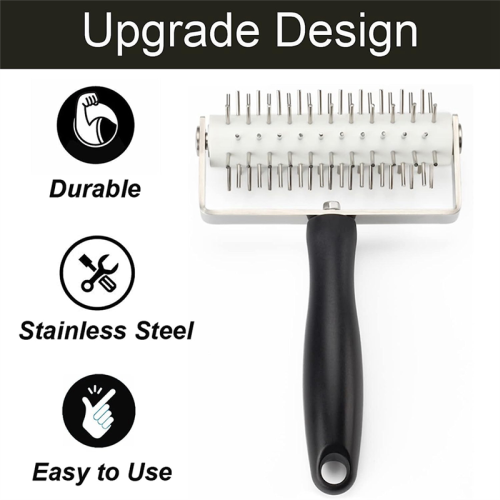 Pizza Dough Roller Stainless Steel, Pin Puncher Hole Maker with Plastic Handle, Docking Tool 1