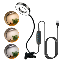 48 LED Desk Lamp Clip on 360Flexible Reading Table Light Eye-Caring USB Clamp for Bed Workbench-A