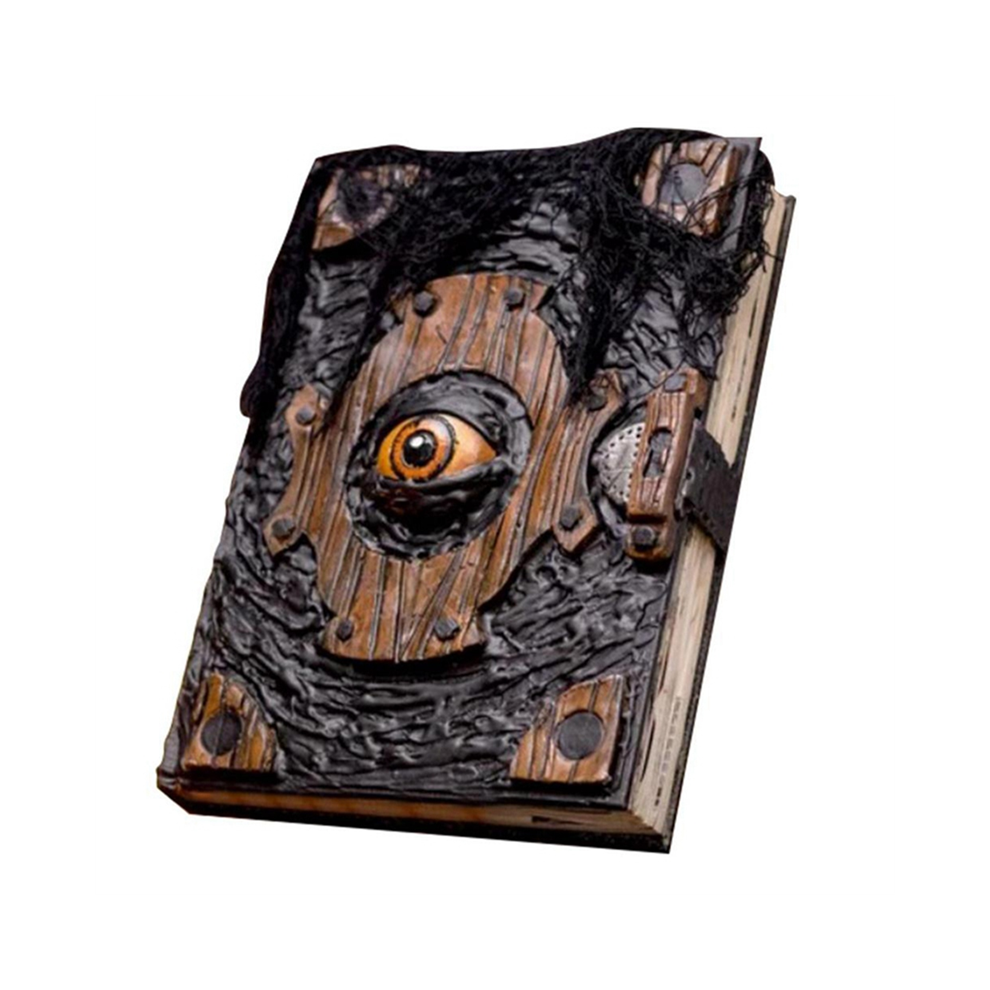 Exogio Book Of The Halloween Decor Realistic Necronomicon Witch Decoration Handmade Spellbook Spooky Seasonal Prop Black