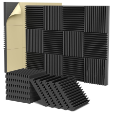 Akustikschaumplatten, 2 x 12 x 12 Zoll, selbstklebende, schalldichte Wandplatten mit hoher Dichte (12er-Pack)