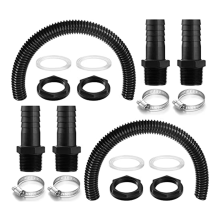 Kit de raccordement pour récupérateur d'eau de pluie (25 mm) avec colliers de serrage pour IBC (50 cm)