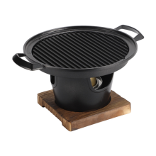 Parrilla coreana de carbón de acero inoxidable, antiadherente, para el hogar, cocina, jardín y exterior.