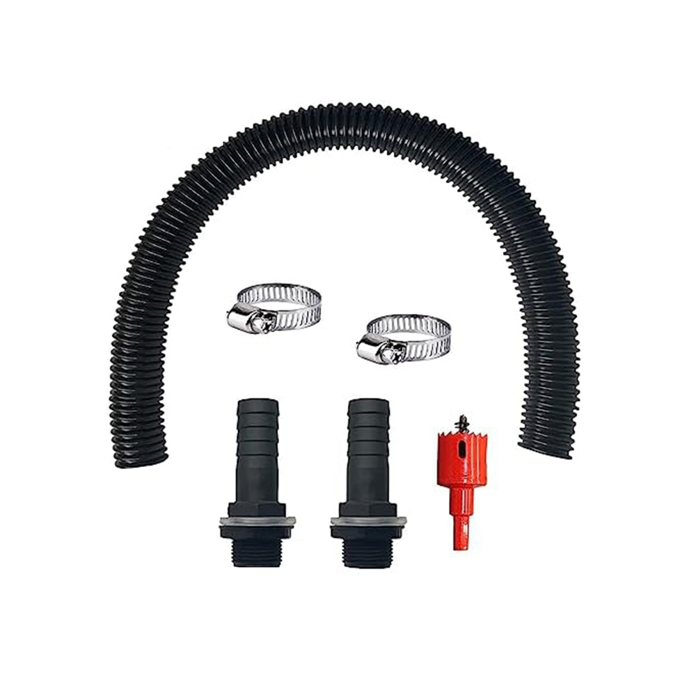 Rain Butt Connection Set Including 2 Hose Sockets And 50 Cm Hose, 25 Mm With Lock Nut, For Rainwater Barrels 4852799976198