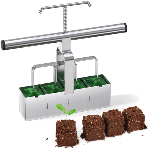 Soil Block Maker Blocking Tool Handheld Blocker mit Dibbles Dibbers für Garten Prep Sämling 2