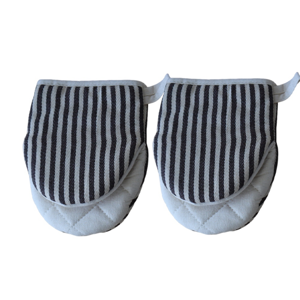 Striped Pattern Duck-Bill Microwave Oven Gloves For Baking,Insulation Gloves,Oven Mit, Brown 4852872802406