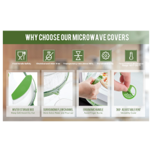 2 fundas para microondas para alimentos, 10 pulgadas, transparentes y resistentes al calor.