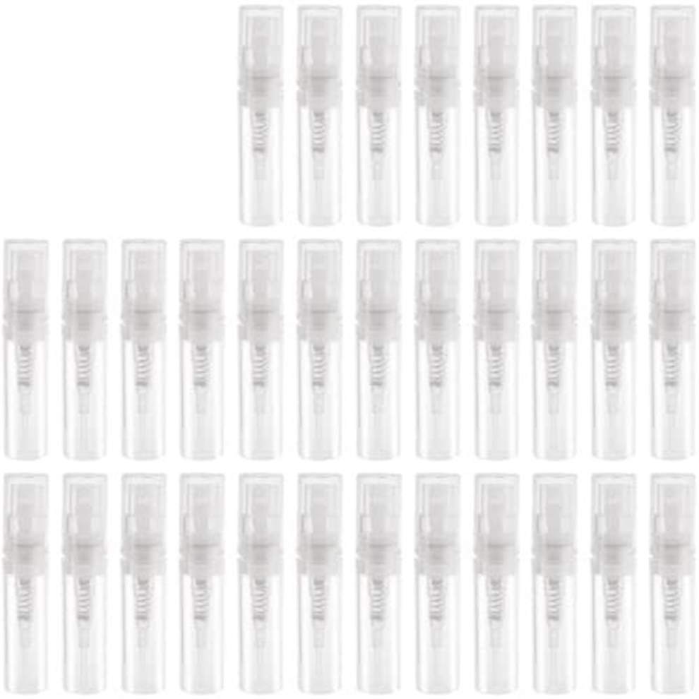 Exogio 80Pc 3Ml Transparent Plastic Bottle Small Cosmetic Packing Atomizer Perfume Bottles Atomizing Liquid Contain