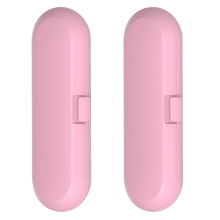 Tragbare Reisebox für elektrische Zahnbürsten, Aufbewahrungskoffer für Zahnbürstenköpfe mit universellem Griff, Pink, 2 Stück