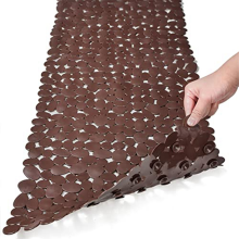 Pebble Bath Mat for Bathtub to Anti-Slip in Shower (Black)