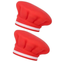2 tapones de silicona reutilizables para vino, con forma de gorro de chef, para champán, color rojo