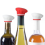 2Pcs Reusable Silicone Wine Stopper,Chef Hat Shaped Champagne Beverage Stoppers Red 3