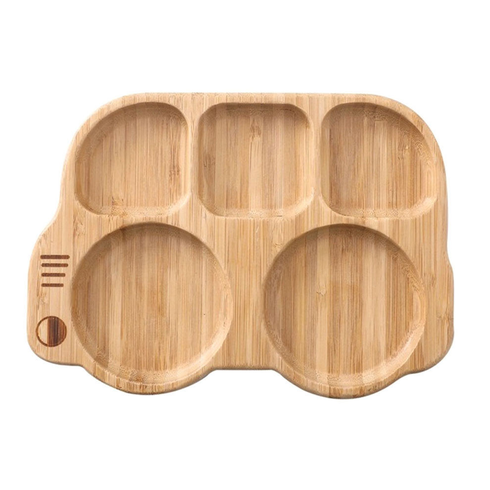 Car Shape Baby Feeding Set Dinnerware Plate Newborn Bamboo Dishes Items Tableware For Stuff Accessory Kids Food Storage Exogio