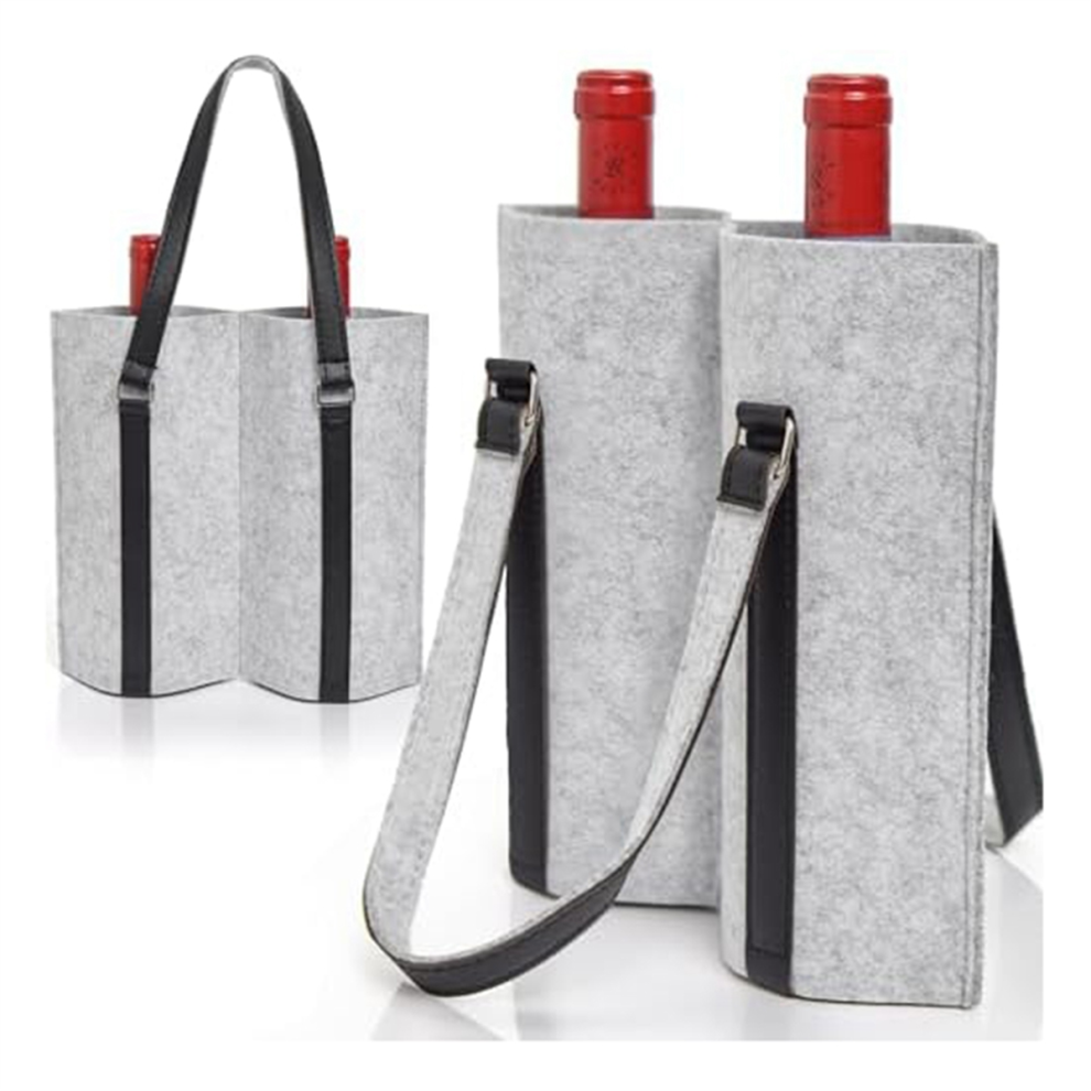 Exogio 2Pack(4 Bottle)Wine Carrier Tote Bags, Travel Padded 4 Bottles Wine Gifts Carrier, Portable Leakproof Bag