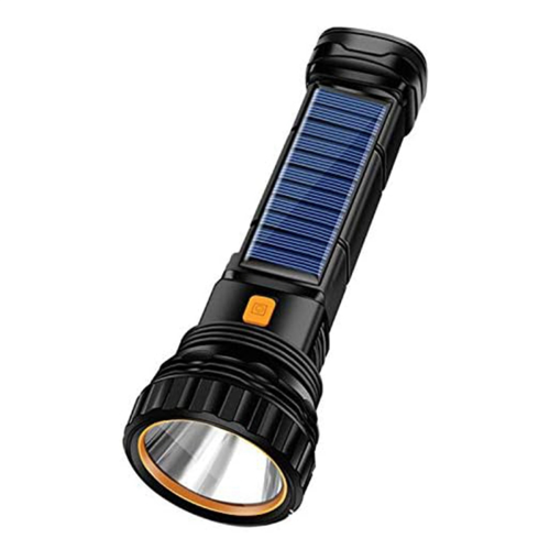 Solar/Rechargeable Multi Function LED Flashlight,Waterproof,with Emergency Strobe Light,USB Charging Cable,Fast