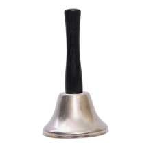 Campanello a mano in acciaio dorato con allarme sonoro, ama la famiglia, campane musicali, campanacci per mucche con impugnatura a bastoncino-B