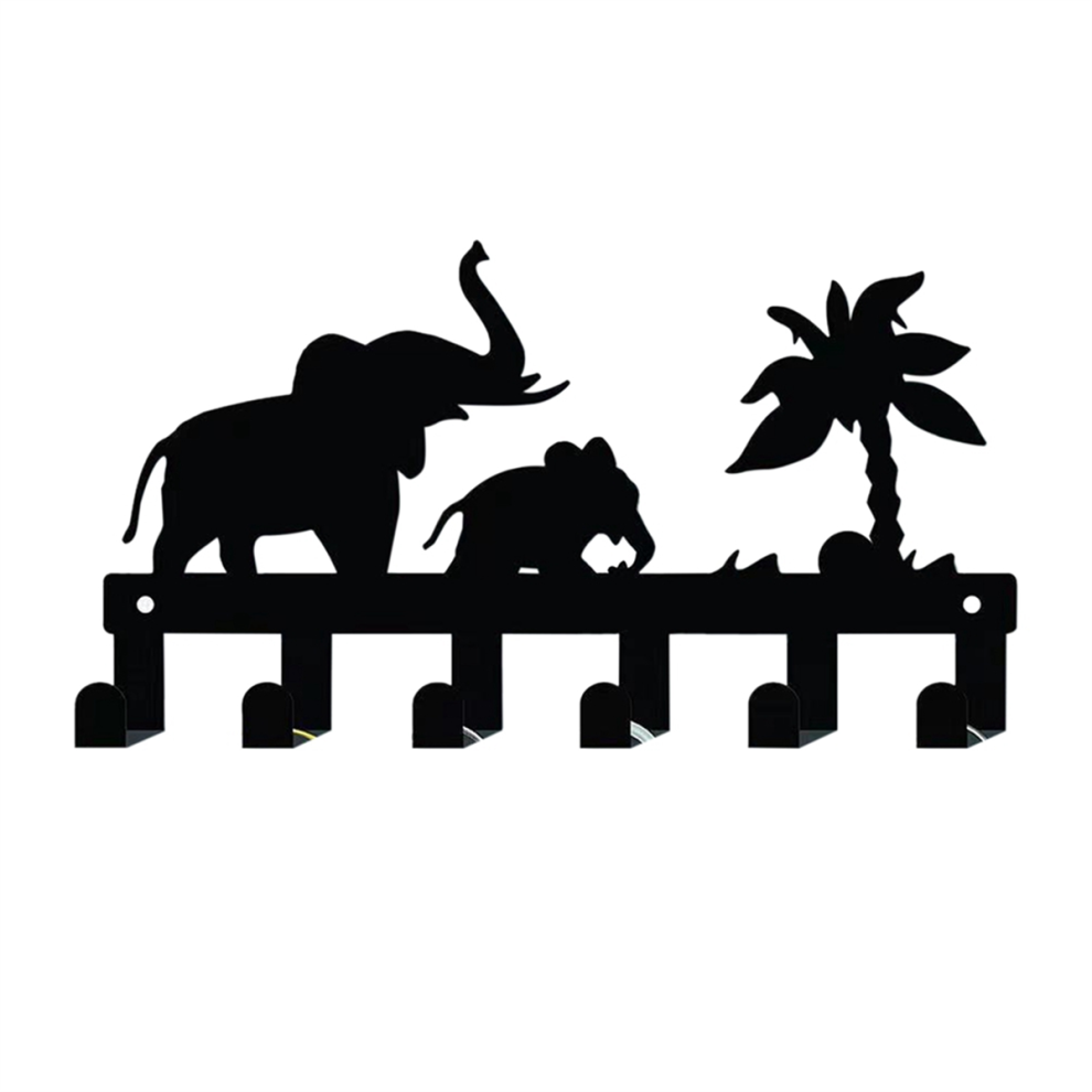 6 Hooks Key Holder For Wall Metal Keys Decorative Mounted Elephant Design Style Rack Hanger 4852872814300