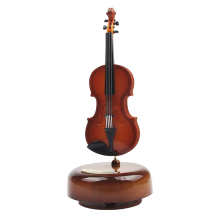Violin Music Box,Mini Vintage Musical Box with Rotating Base, Classical Replica Instrument Crafts Model Birthday Gift