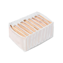 1 x Aufbewahrungsbox für Hosen und Kleidung, 7 Fächer, waschbar, faltbar, Schubladen-Organizer für Kleidung (weiß)