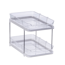 2-stufiger Mehrzweck-Badezimmer-Organizer und -Aufbewahrung, stapelbare Küchen-/Speisekammer-Organisation S