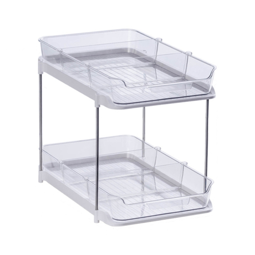 2-Tier Multi-Purpose Bathroom Organizers and Storage, Stackable Kitchen Pantry Organization S 1