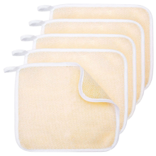 Lot de 5 serviettes de bain exfoliantes pour le visage et le corps, en tissu tissé, pour le gommage et le massage