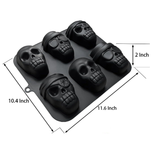 Skull Cake Pan Silicone Cakelet Mold Pirate Tin Baking 2
